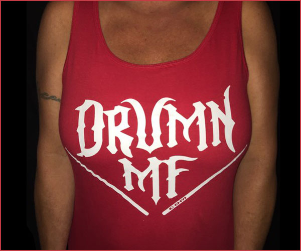 DRUMNMF TANK TOP WOMEN'S RED WITH WHITE LOGO